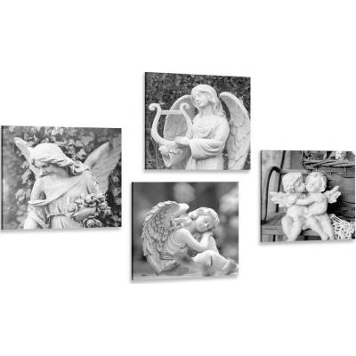 Set obrazů nebeský klid v černobílém provedení - 4x 40x40