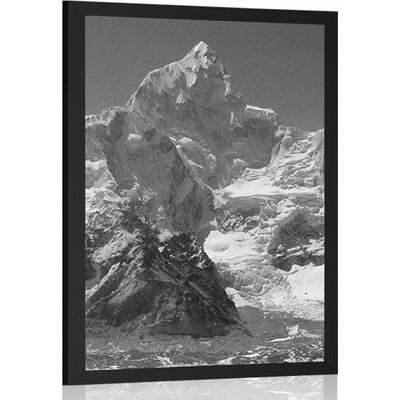 Plakát nádherný vrchol hory v černobílém provedení - 40x60 no frame