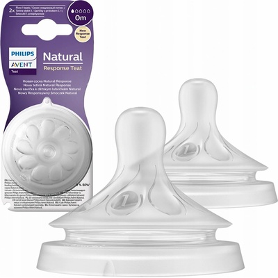 Avent Philips cumlík Natural Response 1 prvý prietok 2 ks transparentni