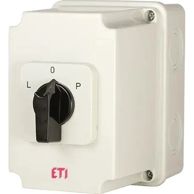 ETI Vačkový spínač reverzný 3-pólový 40A "L-0-P" zapuzdrený IP65 CS 40 11 U LP0PN2