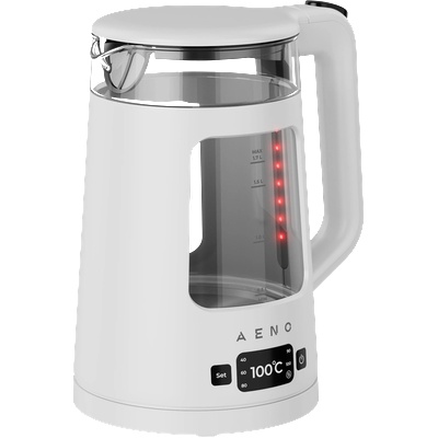 AENO Electric Kettle EK6: 1850-2200W, 2L, Strix, Square-shaped body, Transparent lid, High Resistant Glass, LED-Illumination, Auto Power Off, Dry tank Protection (AEK0006)