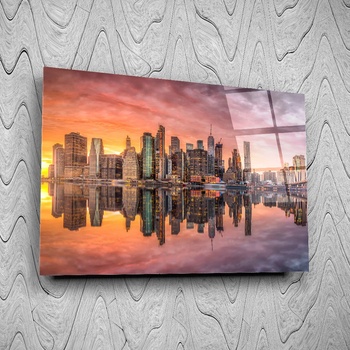 Art gift Стъклено АРТ пано - Розов залез