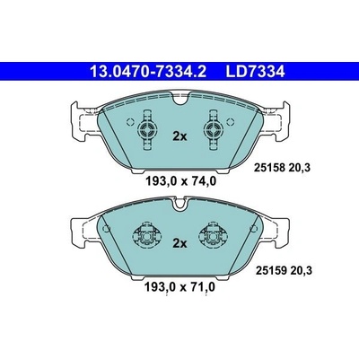 Sada brzdových platničiek kotúčovej brzdy ATE Ceramic 13.0470-7334.2