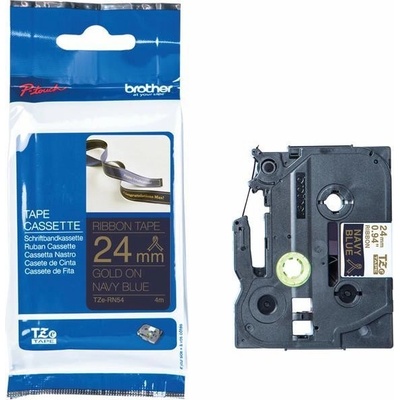 Brother TZE-RN54 24 mm x 4 m zlatý tisk/tmavě modrý podklad originální páska