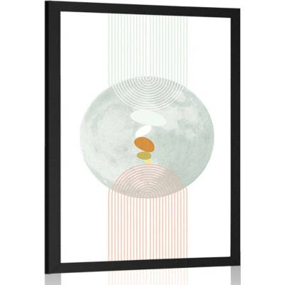 Plakát moderní kruh s duhou Mid-Century - 60x90 no frame