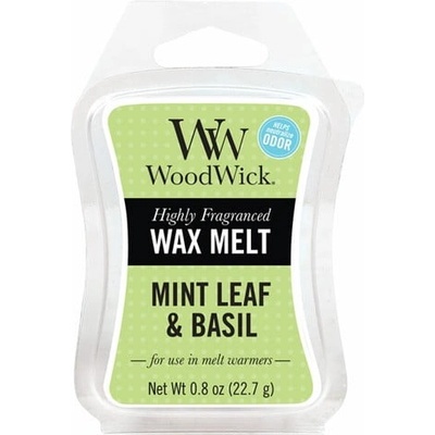 WoodWick Восък за ароматерапия с аромат на мента и босилек, време на горене 8 ч. Mint Leaf & Basil - WoodWick (814496)