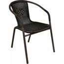 Set 4 ks polyratanová zahradní židle Garth - tmavě hnědá