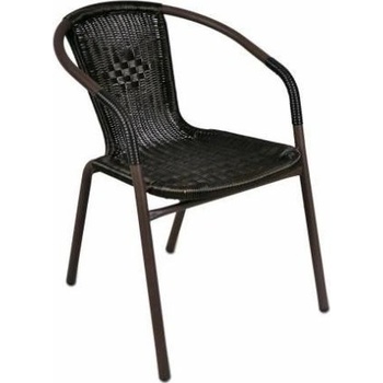 Set 4 ks polyratanová zahradní židle Garth - tmavě hnědá