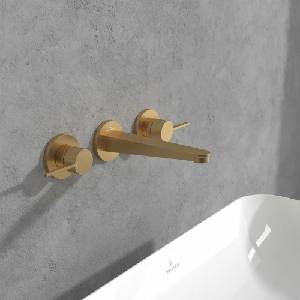 Villeroy & Boch Conum вграден смесител за мивка с двойна ръкохватка, цвят матово злато (TVW12700200076)