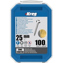 Kreg Zinc Pan-Head Šrouby pro skryté spoje 25 mm jemný závit 100 ks