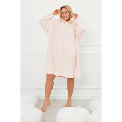 Italian Fashion Huňatá oversize mikina Runa s kapucňou staroružová