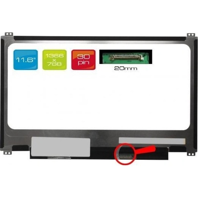 B116XTN02.2 HW3A LCD 11.6" 1366x768 WXGA HD LED 30pin Slim DH (eDP) display displej matný povrch