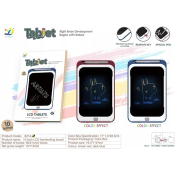 JOKO Interaktívna Kresliaca tabuľka detský tablet 10" na kreslenie na batérie modrý