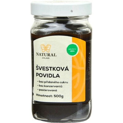 Natural Jihlava Slivkový lekvár bez pridaného cukru 550 g