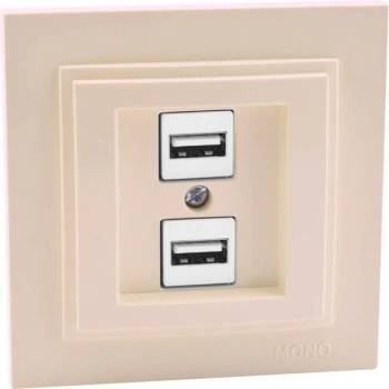 Image 1 of VITO Usb ЗАРЯДНО ДВОЙНО МЕХ. mono despina krem (mn-102-170005-178)