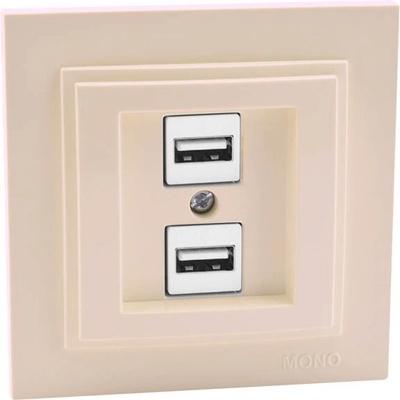 VITO Usb ЗАРЯДНО ДВОЙНО МЕХ. mono despina krem (mn-102-170005-178)