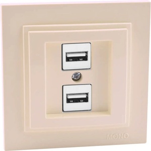 VITO Usb ЗАРЯДНО ДВОЙНО МЕХ. mono despina krem (mn-102-170005-178)