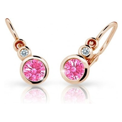Cutie Jewellery detské zlate náušnice C1984R-Pink