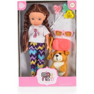 Moni Детска кукла Moni Toys - Pretty Doll, с аксесоари, 33 cm (111806)