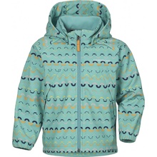 Didriksons dětská zateplená softshellová bunda Dellen Waveprint turquoise