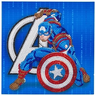 Pohľadnica Captain America Marvel vykladanie z diamantov
