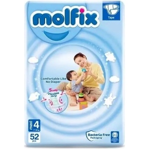 Molfix Бебешки пелени Molfix Jumbo - Maxi, 7-14 kg, 52 броя (8690536813285) - ozone