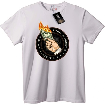 NOONEBRAND Тениска Времето е пари - XS, White