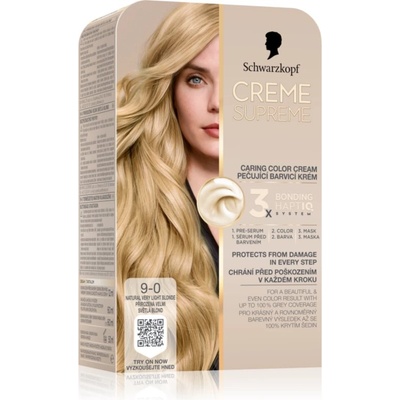 Schwarzkopf Creme Supreme перманентната боя за коса цвят 9-0 Natural Very Light Blonde 60ml