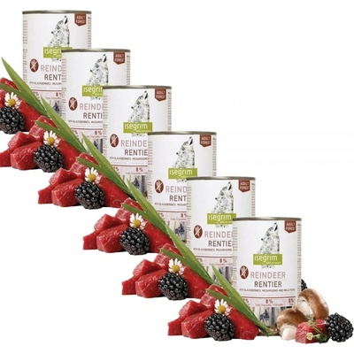 Isegrim Dog Adult Mono Reindeer pure with Blackberries Champignons & Herbs 6 x 400 g