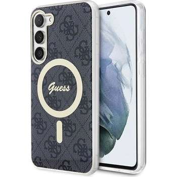 GUESS Кейс Guess GUHMS23SH4STK за Samsung Galaxy S23 S911, черен / черен, твърд, 4G MagSafe (GUE002875-0)