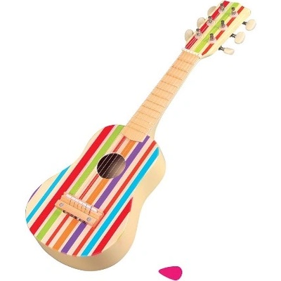 Lelin toys - Дървена китара с цветни ленти