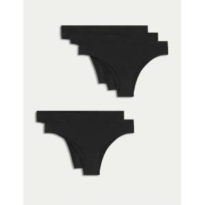 Marks & Spencer Бикини от бразилски модал, без видим подгъв, 5 бр. в опаковка Marks & Spencer черни Marks & Spencer | Cheren | ЖЕНИ | S