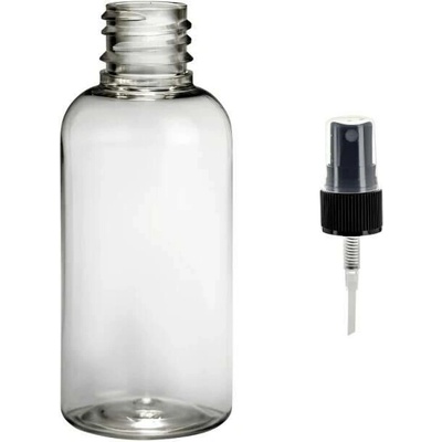 Via Plastová lahvička čirá s Černým kosmetickým rozprašovačem 50 ml