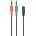 Gembird 20cm 2pcs Jack stereo 3, 5mm - Jack stereo 3, 5mm (4pin) M/F черен адаптер CCA-418 (CCA-418)