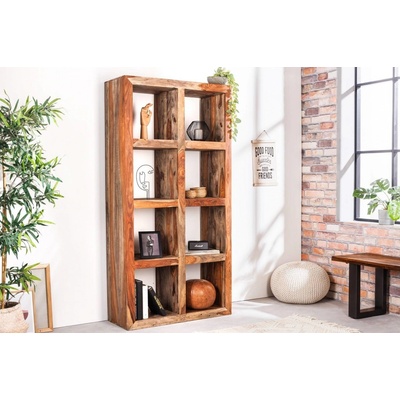 LuxD Designový regál Timber 180 cm Sheesham kouřový