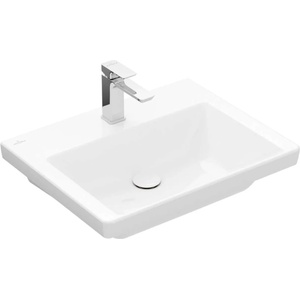 Villeroy & Boch Subway 3.0 - Умивалник за вграждане 60x47 см, без преливник, отвор за смесител, CeramicPlus, алпийско бяло 4A706LR1 (4A706LR1)