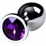 Metal by TOYFA Silver anal plug TOYFA Metal, with an amethyst colored gem