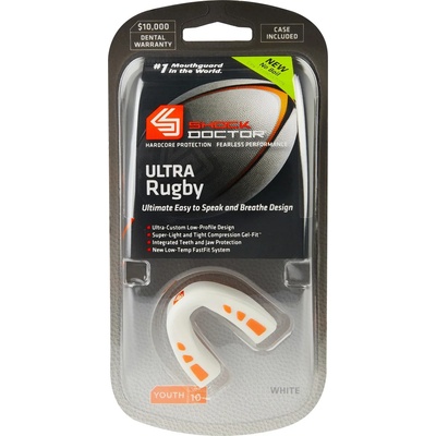 Shock Doctor Rugby Mouth Guard Adults - White/Orange
