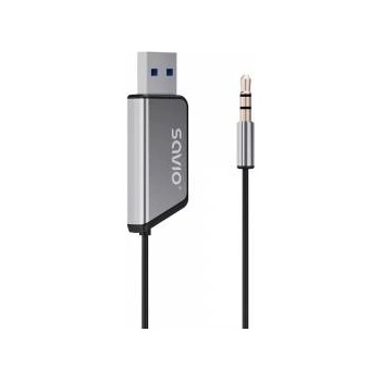 SAVIO Transmitter AUX Adapter SAVIO TR-16 with bluetooth, gloss-set function