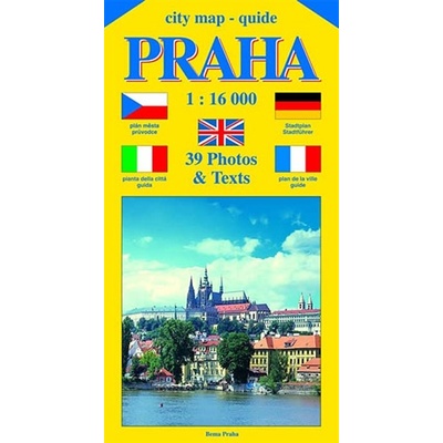City map guide PRAHA 1:16 000 čeština angličtina italština němčina francozština