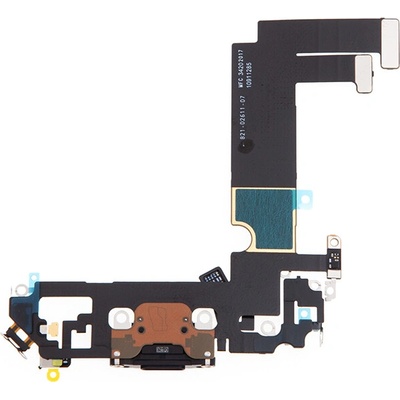 AppleMix Napájací a dátový konektor s flex káblom + audio + mikrofón pre Apple iPhone 12 mini - čierny - kvalita A+