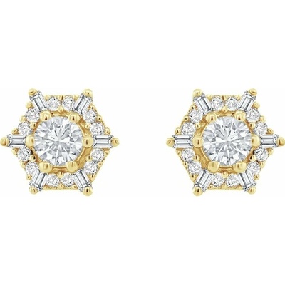 Eppi Náušnice v tvare hexagón s lab-grown diamantmi Carla E43064