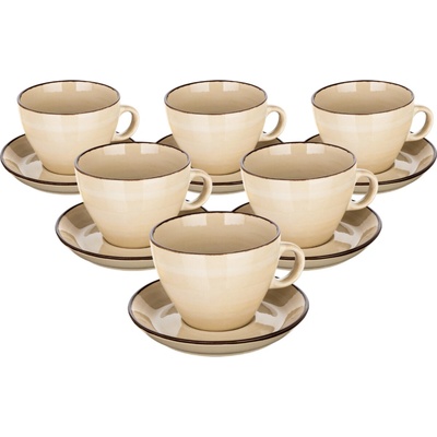 Banquet s podšálkami Palas krémová 6 x 290 ml