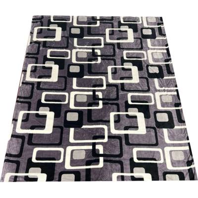 Microfaserová deka 200x230cm černé obdélníky