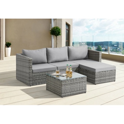 BestBerg Newport ratanový záhradný set BBRF-1148G sivá