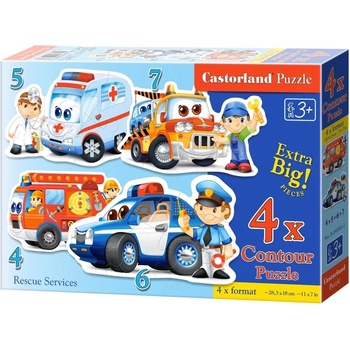 Castorland Пъзел Castorland 4 в 1 - Спасителен отряд (B-04393)
