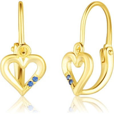 JVD Dětské stříbrné pozlacené náušnice se safírky SVLE3168XF6GM00