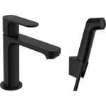 Hansgrohe Rebris S - Смесител за мивка с хигиенен душ, черен мат 72215670 (72215670)