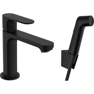Hansgrohe Rebris S - Смесител за мивка с хигиенен душ, черен мат 72215670 (72215670)