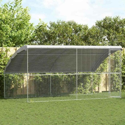 vidaXL Klec na kuřata 2 ks 400 × 200 × 198 5 cm pozinkovaná ocel stříbrná 9799.3368317